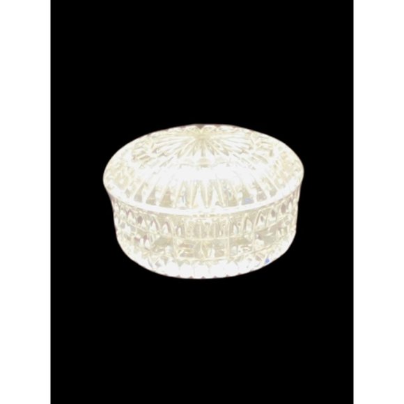 German Vintage Crystal Candy Dish  2''X 4'' Round Dish With Lid - Picture 2 of 5